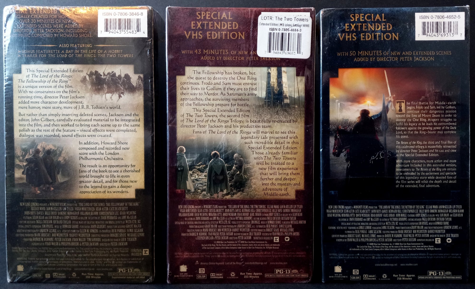 THE LORD OF THE RINGS: SPECIAL EXTENDED EDITIONS - VHS (sealed): New Line Home Entertainment