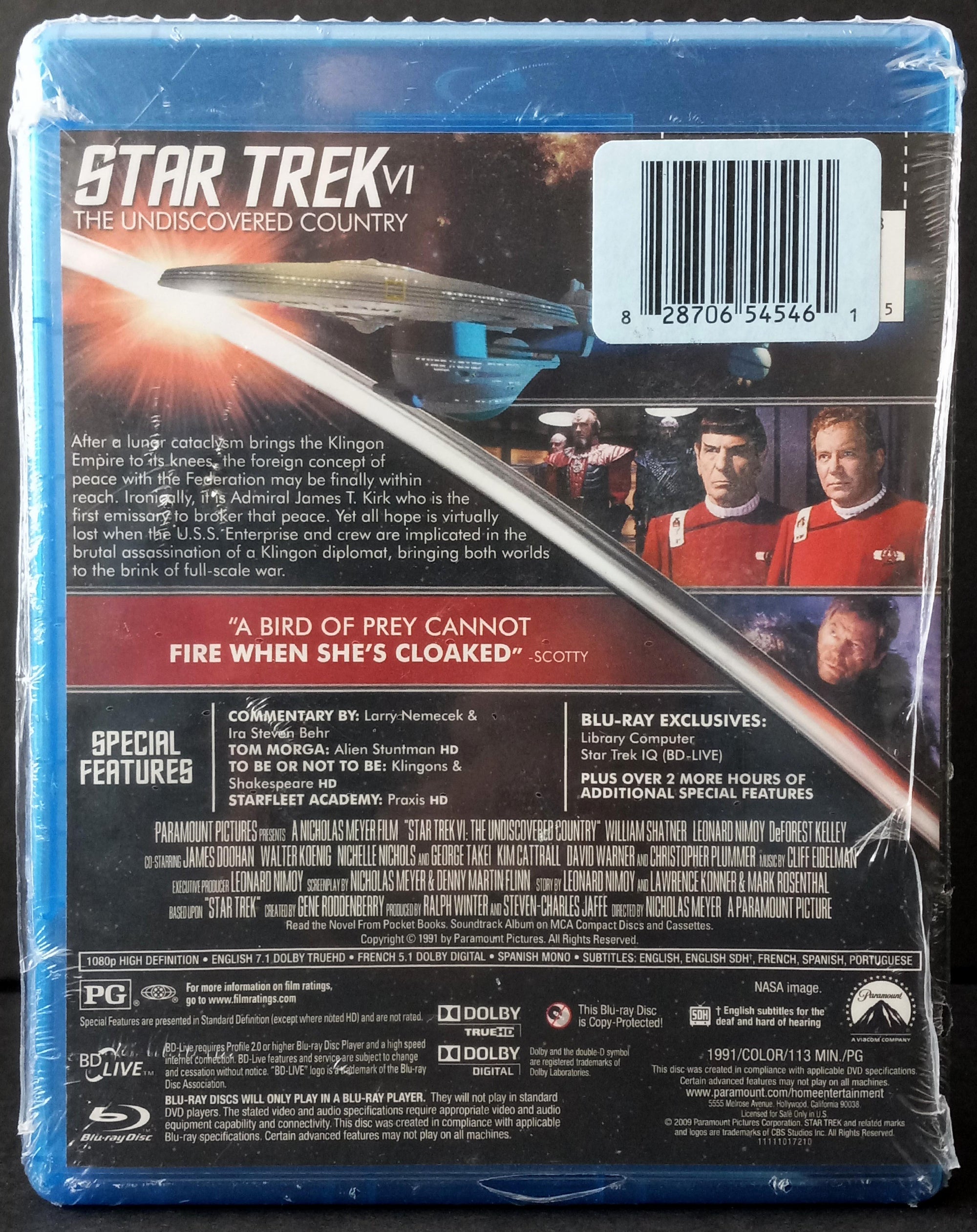 STAR TREK VI: THE UNDISCOVERED COUNTRY - Blu-Ray (sealed), 2009