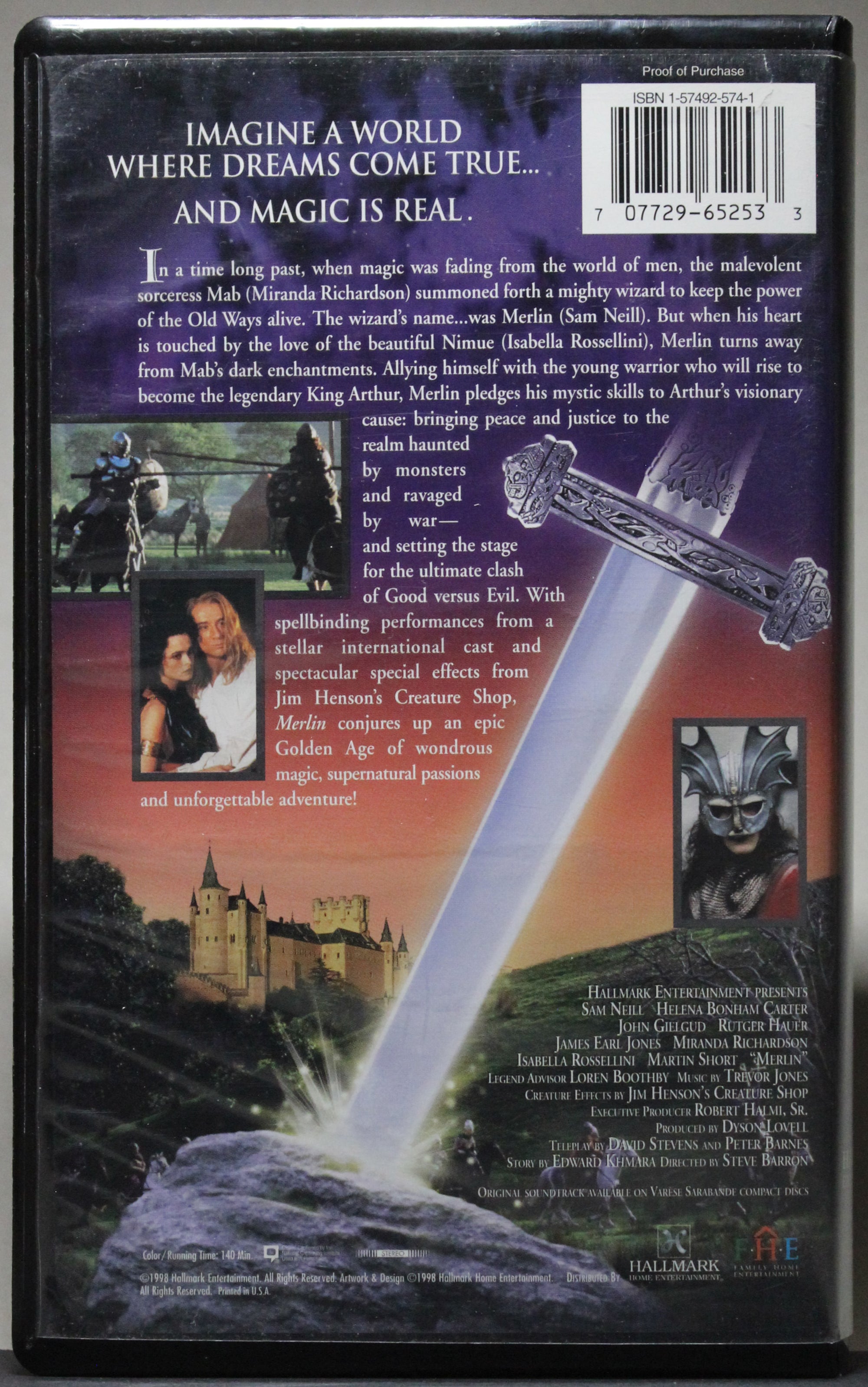 MERLIN - VHS: Hallmark Home Entertainment, 1998