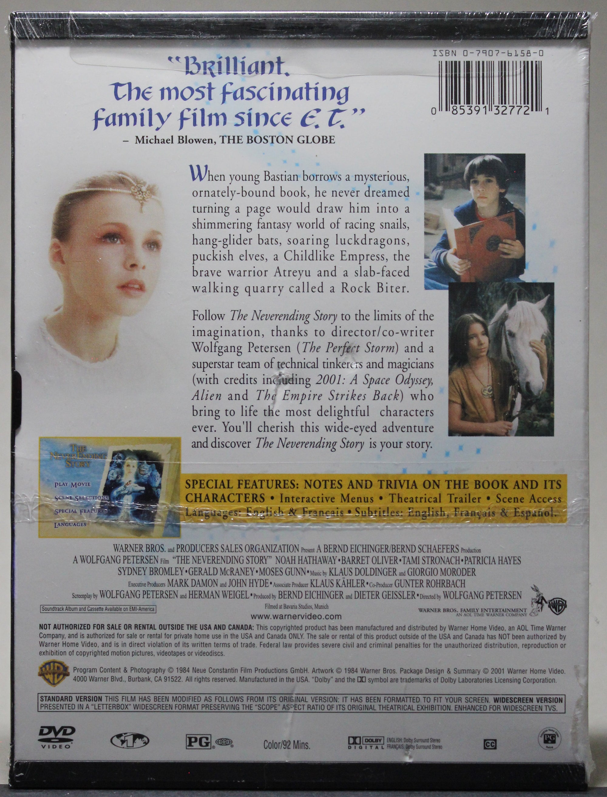 THE NEVERENDING STORY- Snap Case DVD (sealed): Warner Home Video, 2001