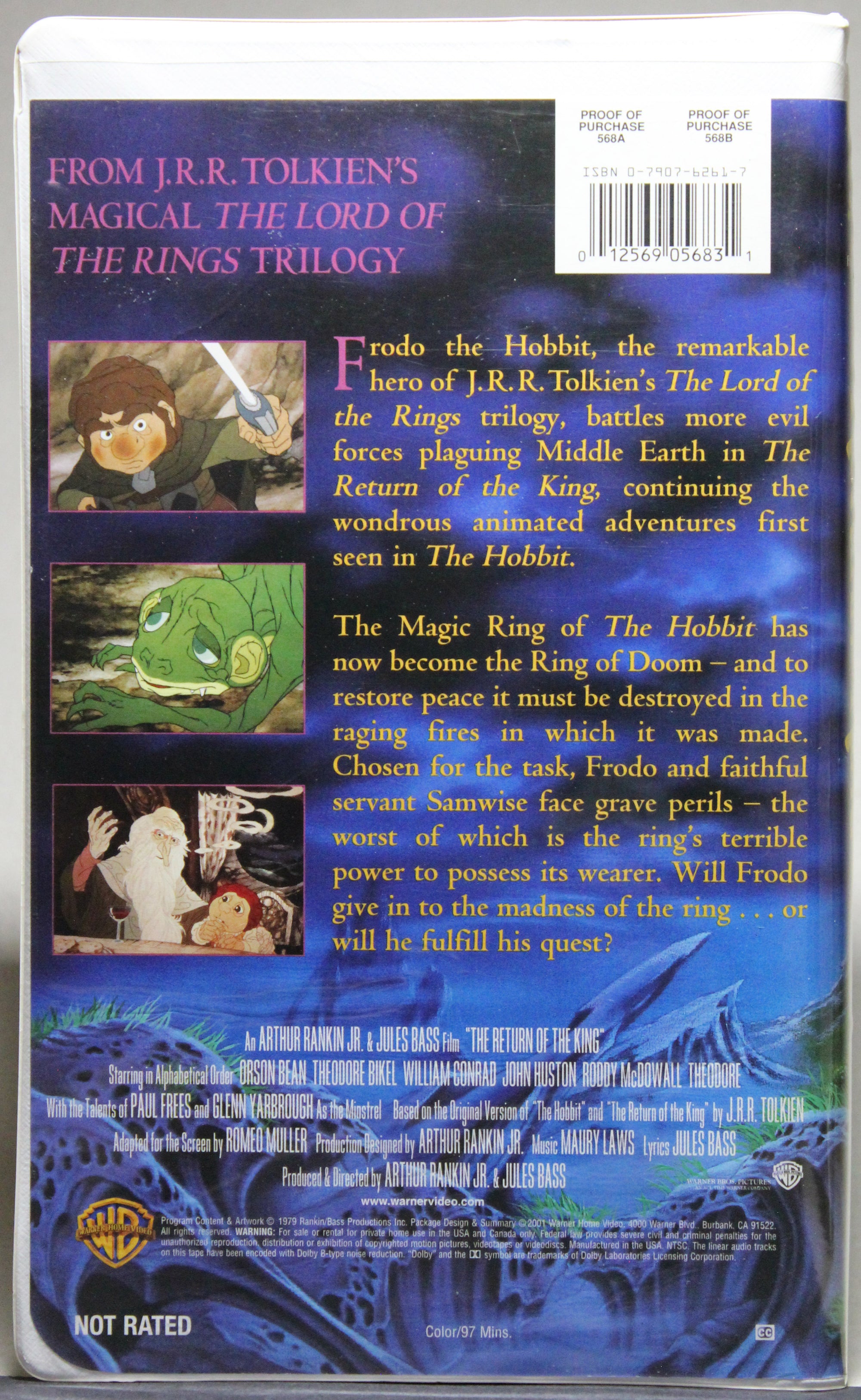 THE LORD OF THE RINGS (Animated) - VHS (3 cassettes): Warner Home Video, Inc., 2001