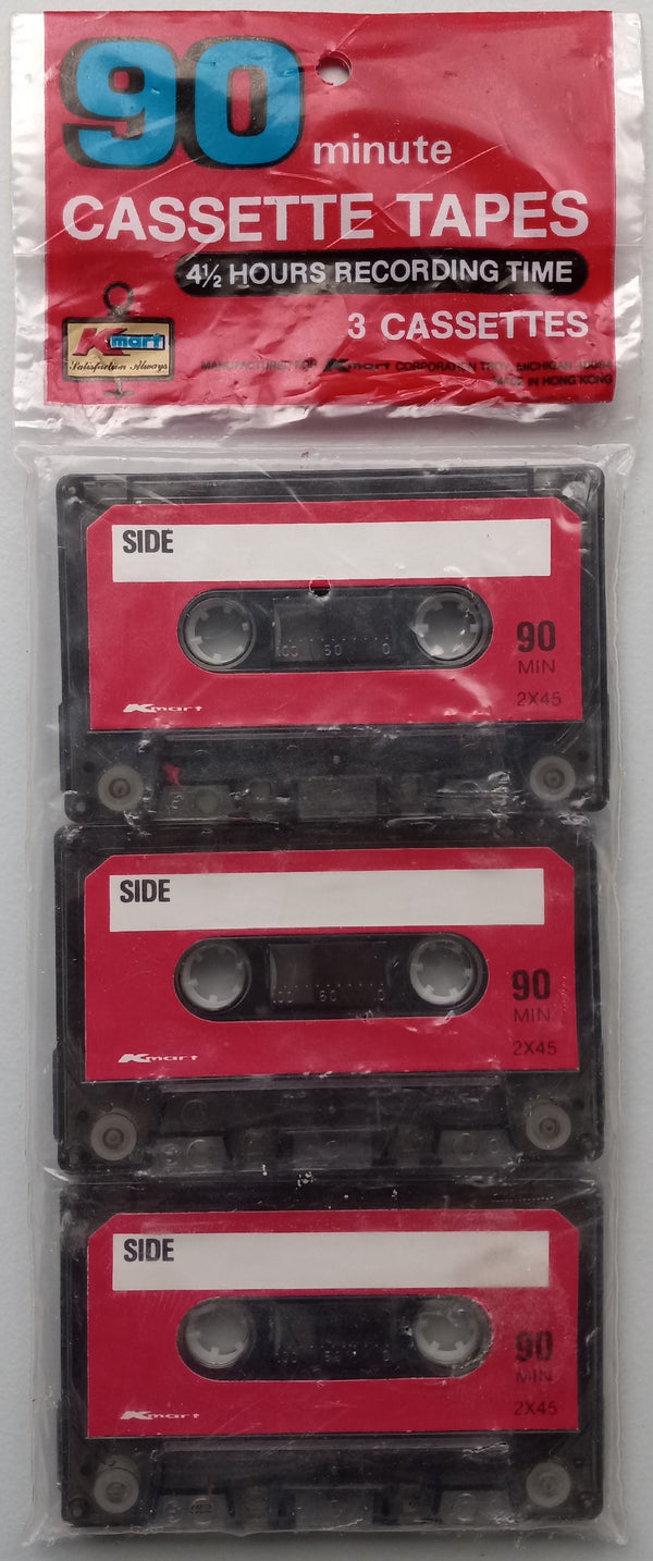 Kmart 90 Minute Cassette Tape Three Pack Audio Blank (sealed