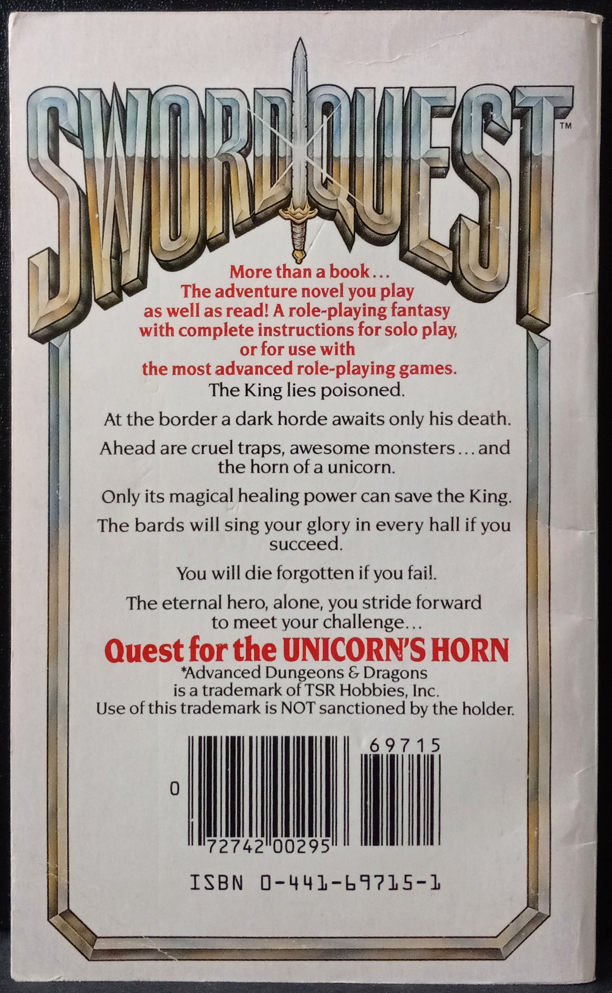 FAWCETT, BILL: SwordQuest: Quest for the Unicorn's Horn